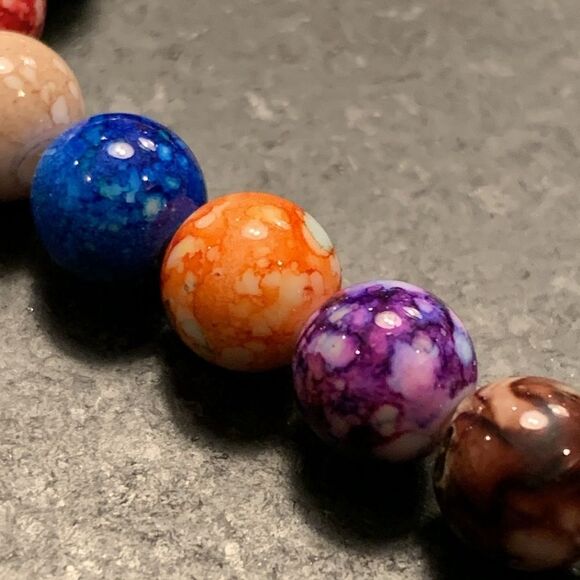 Colorful Natural Stone Yoga Energy Bracelet , 7 Chakras Healing Reiki Beaded - Picture 5 of 8